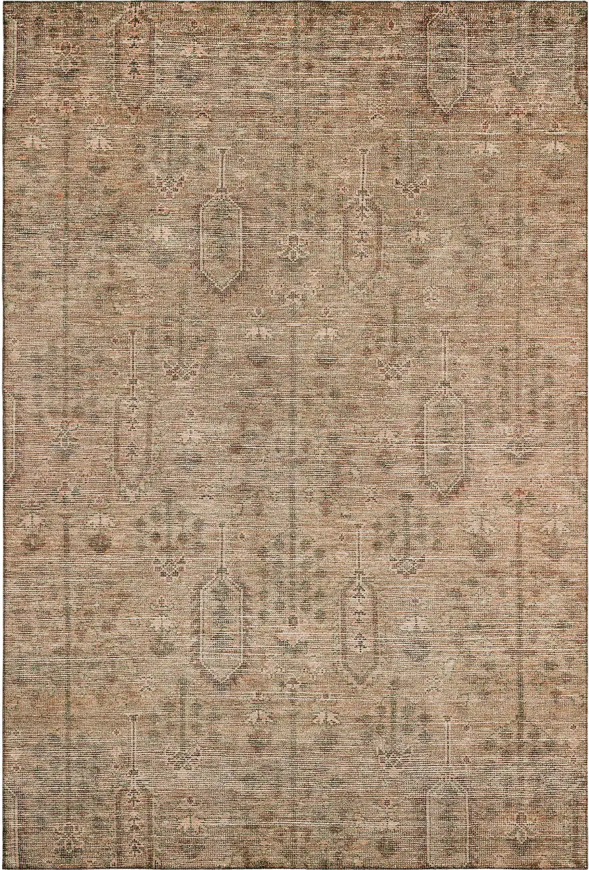 Terra Cotta And Copper Southwestern Washable Area Rug With UV Protection Photo 1