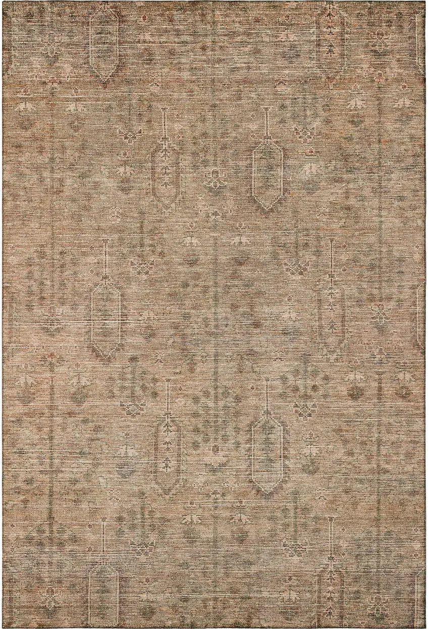 Terra Cotta And Copper Southwestern Washable Area Rug With UV Protection Photo 3