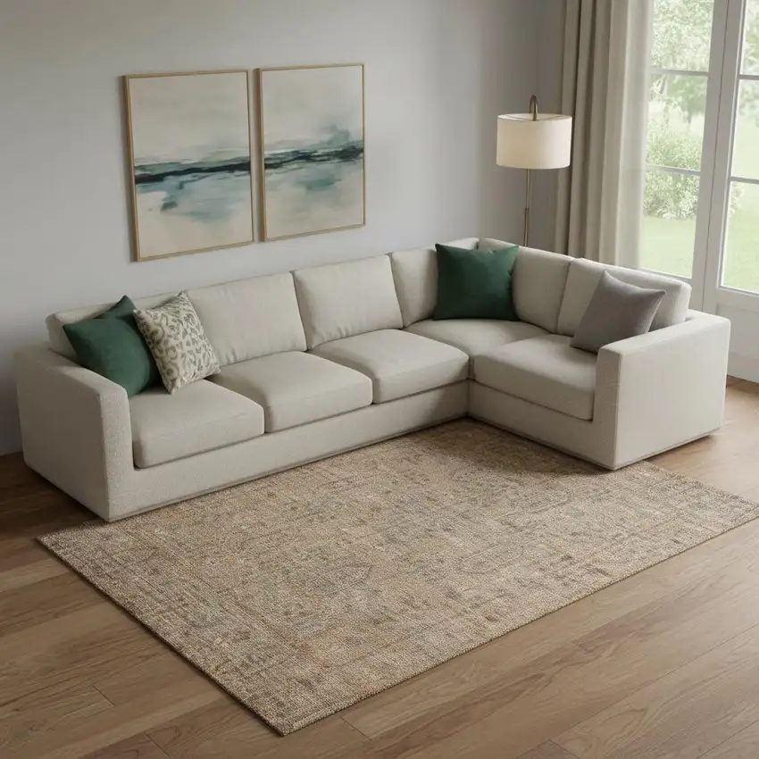 Terra Cotta And Copper Southwestern Washable Area Rug With UV Protection Photo 1