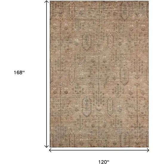 Terra Cotta And Copper Southwestern Washable Area Rug With UV Protection Photo 3