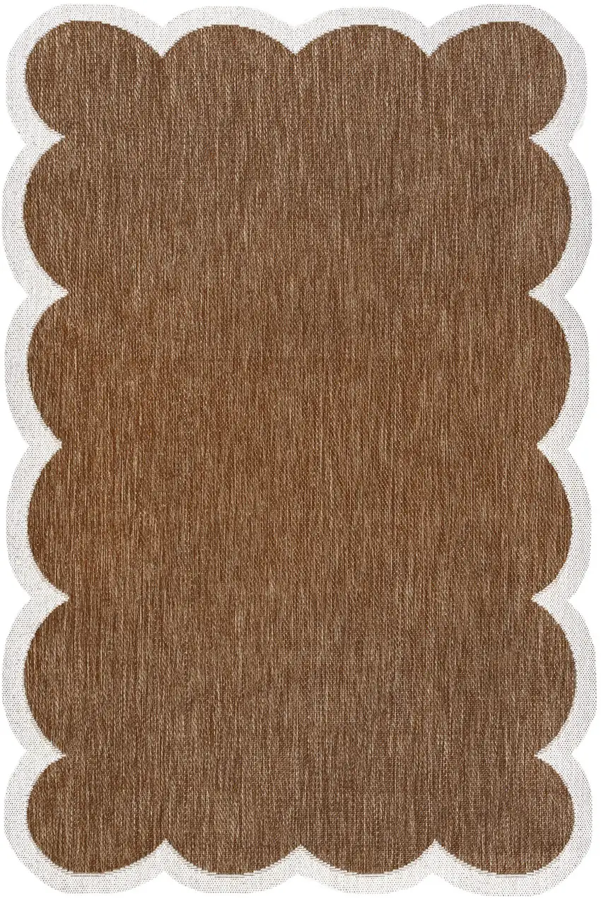 Terra Cotta And Cream Indoor Outdoor Area Rug Photo 1