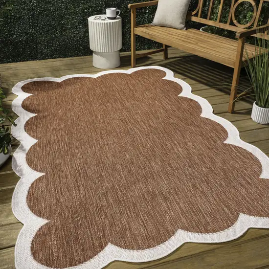 Terra Cotta And Cream Indoor Outdoor Area Rug Photo 8