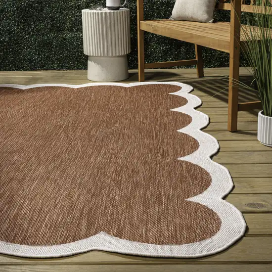 Terra Cotta And Cream Indoor Outdoor Area Rug Photo 7
