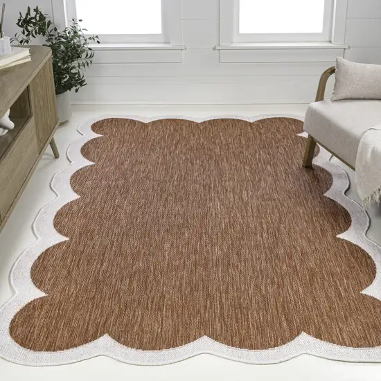 Terra Cotta And Cream Indoor Outdoor Area Rug Photo 5