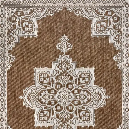 Terra Cotta And Cream Medallion Indoor Outdoor Area Rug Photo 2