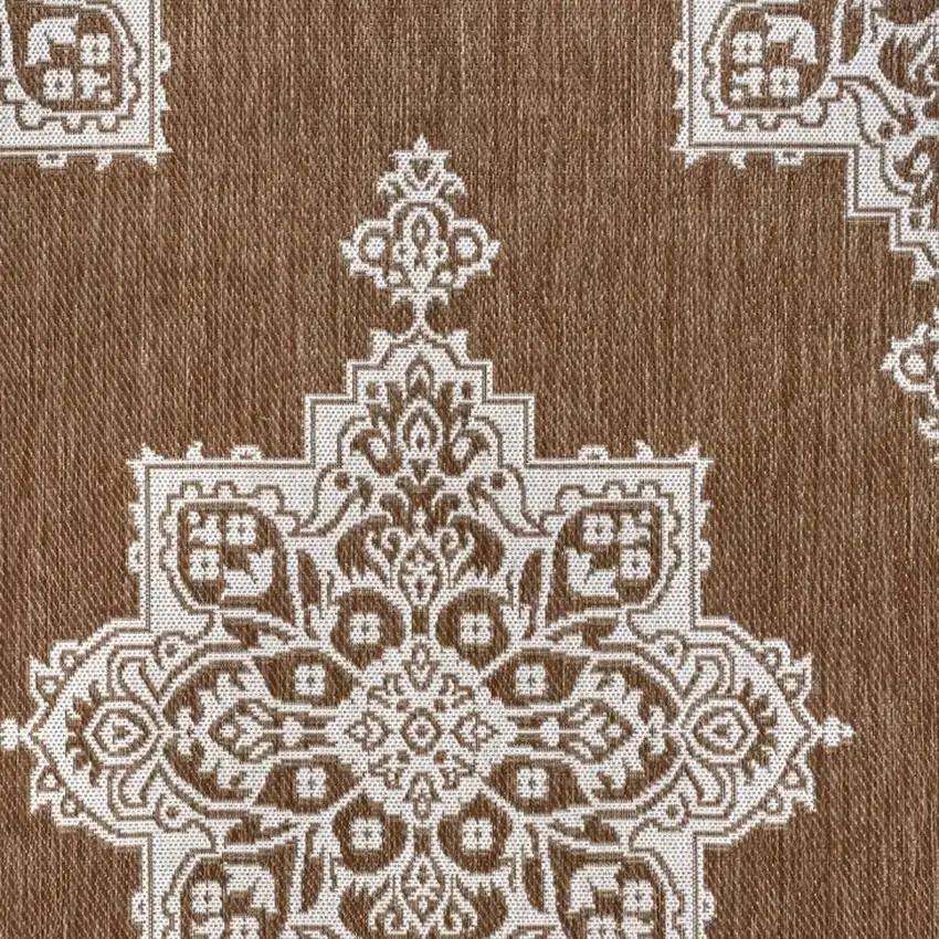 Terra Cotta And Cream Medallion Indoor Outdoor Area Rug Photo 2