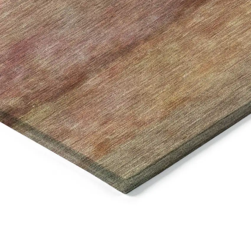 Terra Cotta And Gold Abstract Washable Indoor Outdoor Area Rug Photo 5