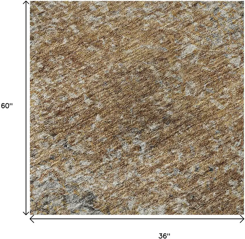 Terra Cotta And Gray Abstract Washable Area Rug With UV Protection Photo 9