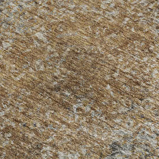 Terra Cotta And Gray Abstract Washable Area Rug With UV Protection Photo 3