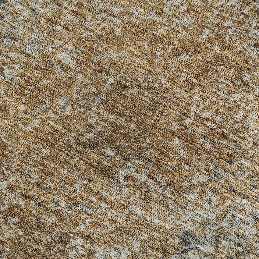 Terra Cotta And Gray Abstract Washable Area Rug With UV Protection Photo 3