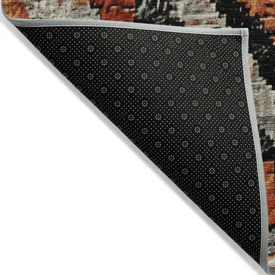 Terra Cotta And Gray Aztec Washable Indoor Outdoor Area Rug Photo 9