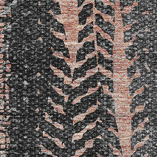 Terra Cotta And Gray Striped Washable Area Rug With UV Protection Photo 4