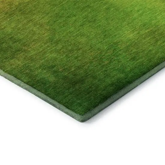 Terra Cotta And Green Ombre Washable Area Rug With UV Protection Photo 9