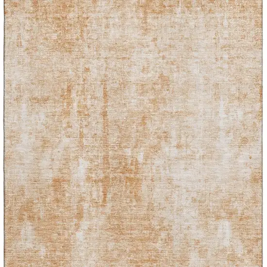 Terra Cotta And Ivory Abstract Washable Area Rug With UV Protection Photo 8