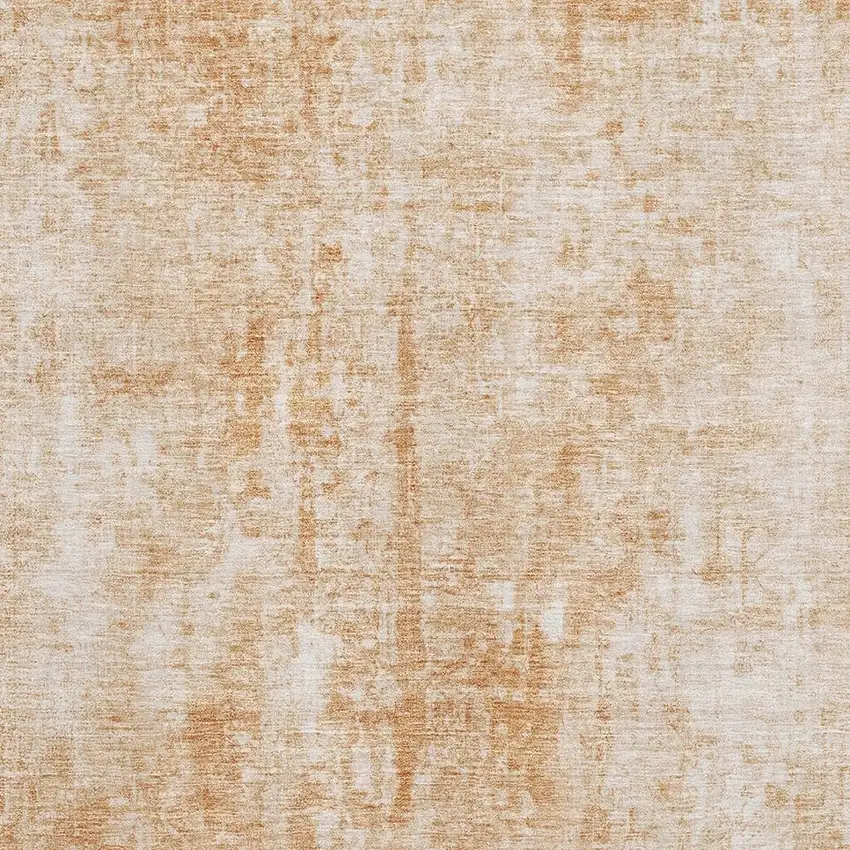 Terra Cotta And Ivory Abstract Washable Area Rug With UV Protection Photo 5