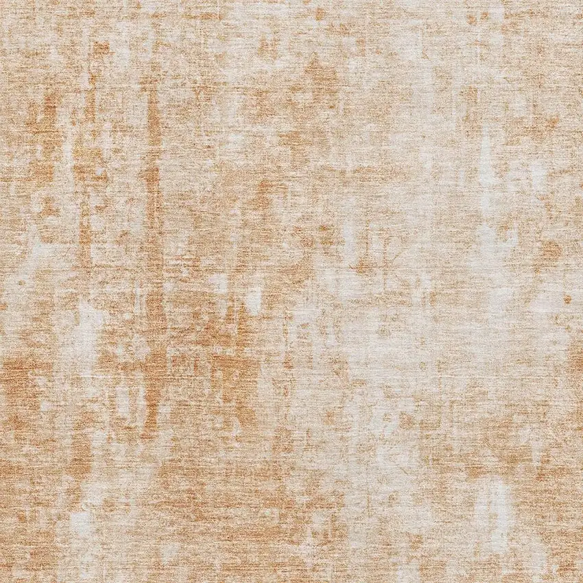 Terra Cotta And Ivory Abstract Washable Area Rug With UV Protection Photo 9