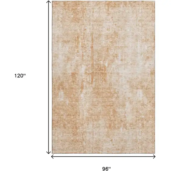 Terra Cotta And Ivory Abstract Washable Area Rug With UV Protection Photo 4