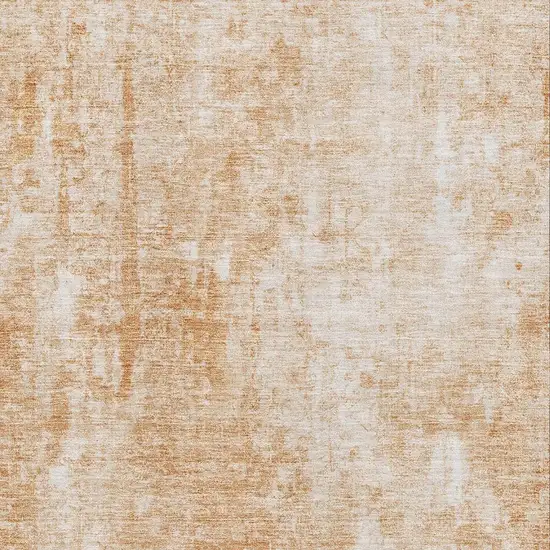 Terra Cotta And Ivory Abstract Washable Area Rug With UV Protection Photo 5