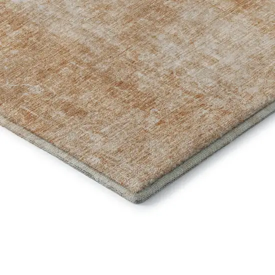 Terra Cotta And Ivory Abstract Washable Area Rug With UV Protection Photo 9