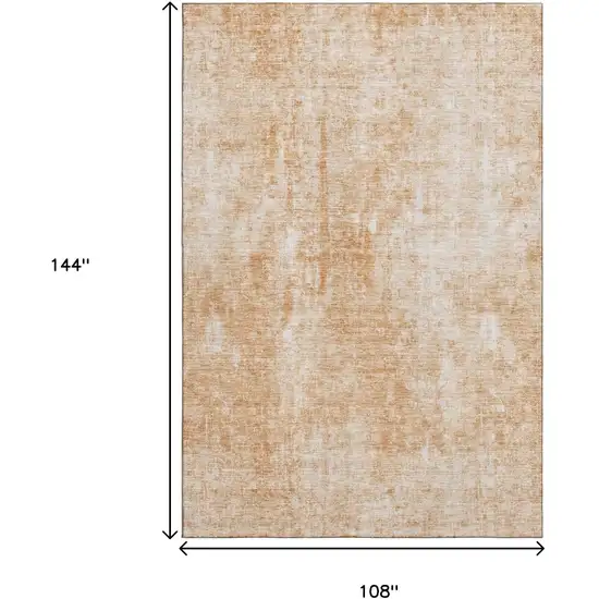 Terra Cotta And Ivory Abstract Washable Area Rug With UV Protection Photo 8