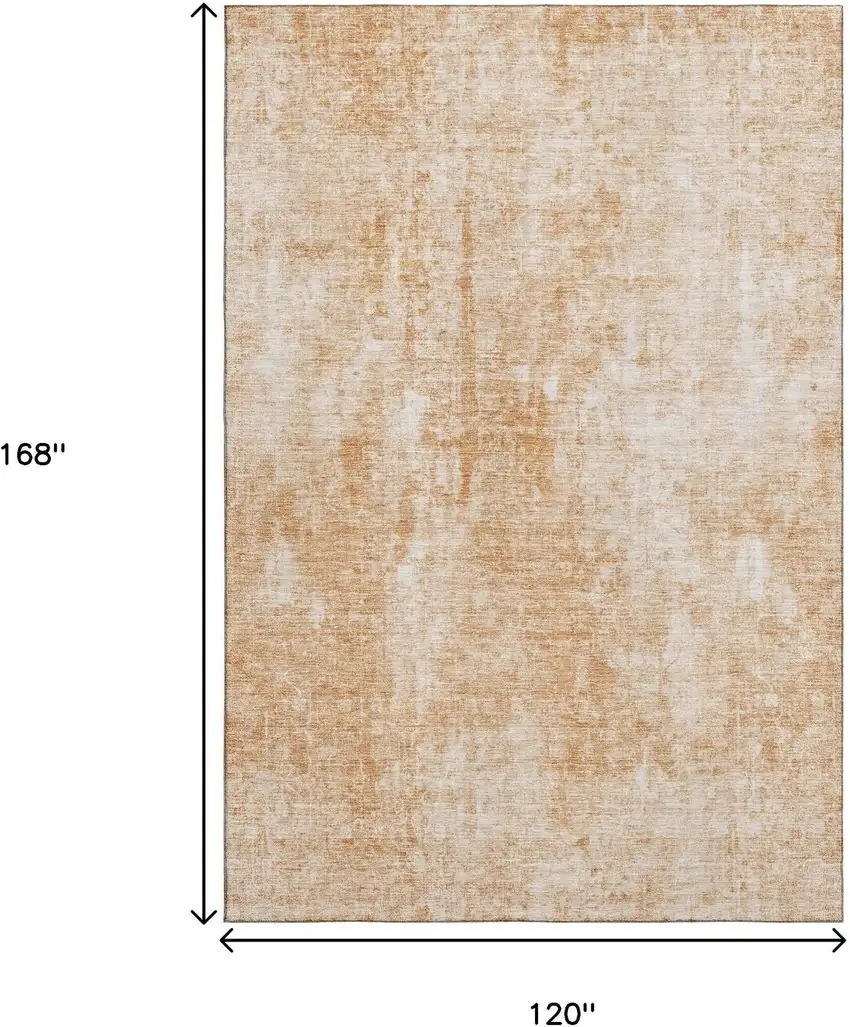 Terra Cotta And Ivory Abstract Washable Area Rug With UV Protection Photo 3