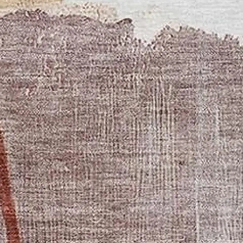 Terra Cotta And Ivory Abstract Washable Indoor Outdoor Area Rug Photo 3