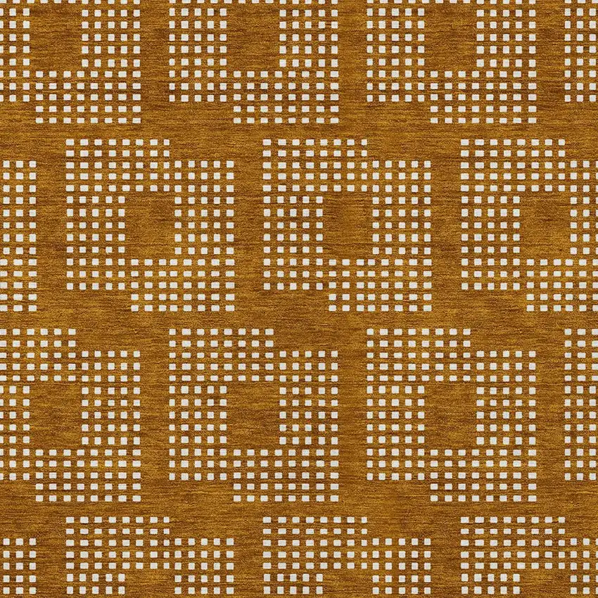Terra Cotta And Ivory Geometric Washable Indoor Outdoor Area Rug Photo 6
