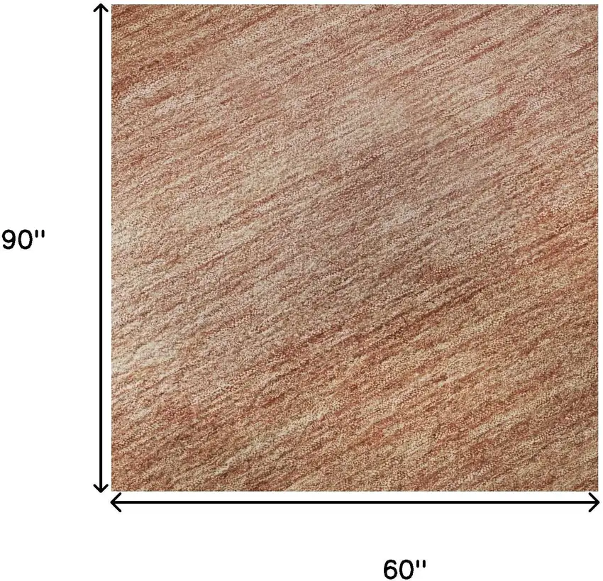 Terra Cotta And Peach Striped Washable Area Rug With UV Protection Photo 8