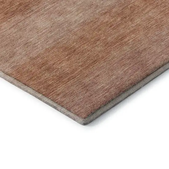 Terra Cotta And Peach Striped Washable Area Rug With UV Protection Photo 6