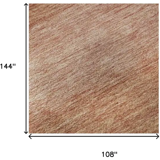 Terra Cotta And Peach Striped Washable Area Rug With UV Protection Photo 8