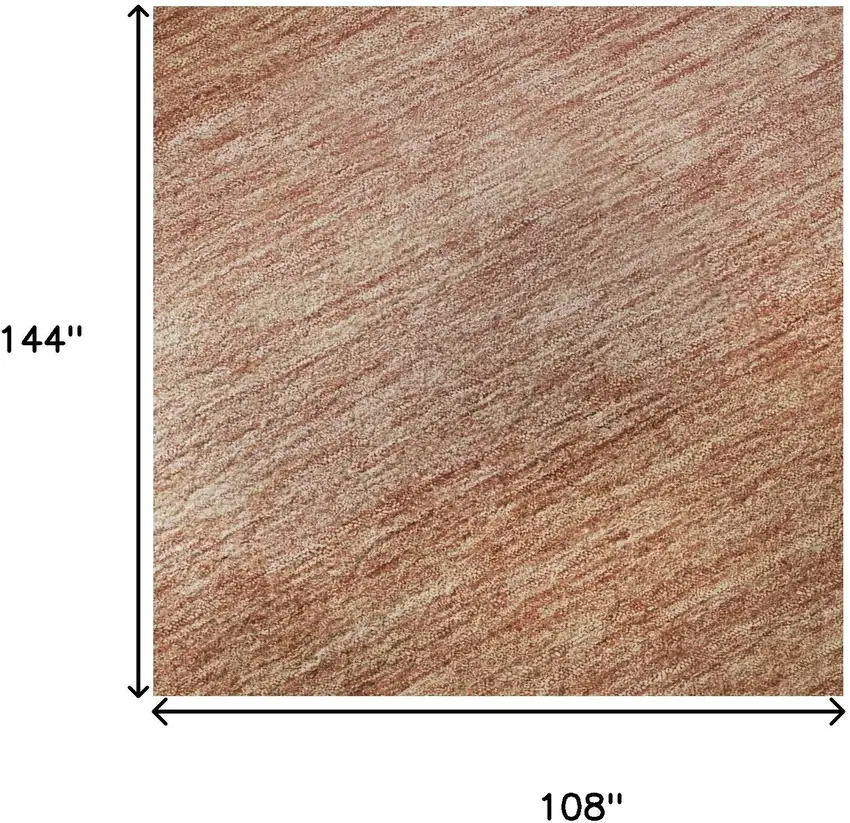 Terra Cotta And Peach Striped Washable Area Rug With UV Protection Photo 8