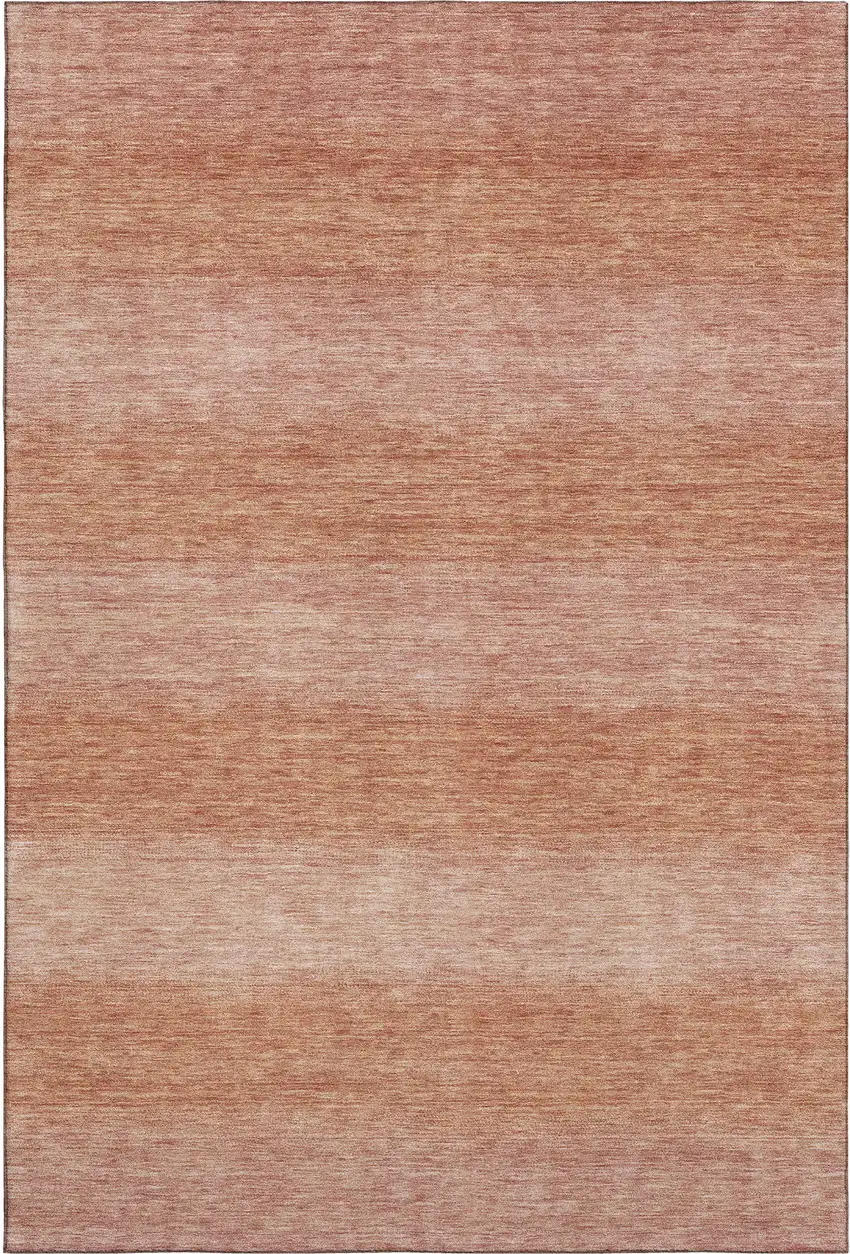 Terra Cotta And Peach Striped Washable Area Rug With UV Protection Photo 4