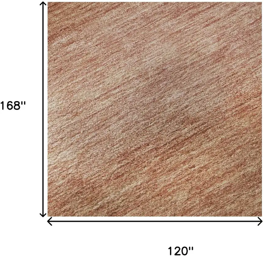 Terra Cotta And Peach Striped Washable Area Rug With UV Protection Photo 8