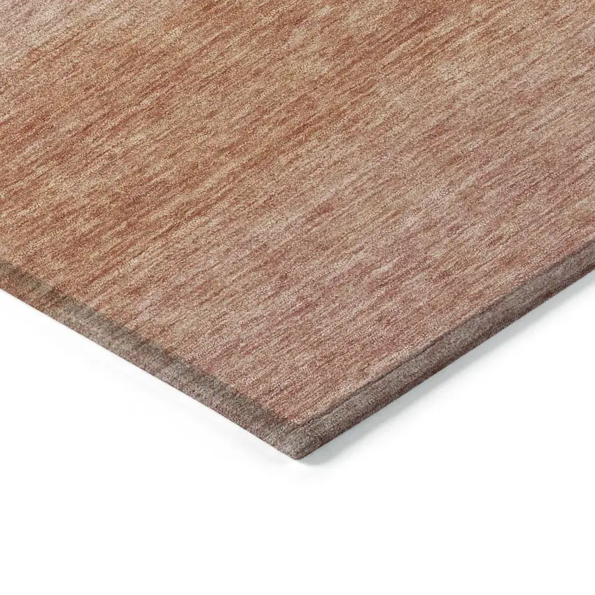 Terra Cotta And Peach Striped Washable Indoor Outdoor Area Rug Photo 4