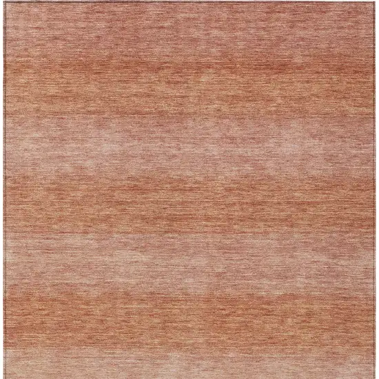 Terra Cotta And Peach Striped Washable Indoor Outdoor Area Rug Photo 6