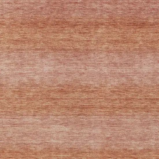 Terra Cotta And Peach Striped Washable Indoor Outdoor Area Rug Photo 4