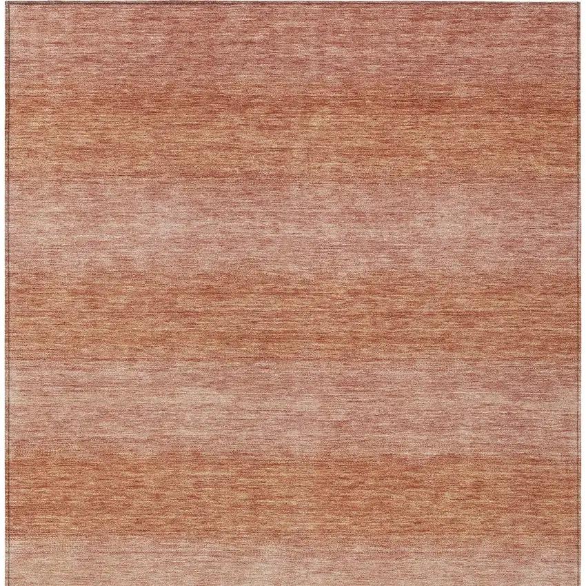 Terra Cotta And Peach Striped Washable Indoor Outdoor Area Rug Photo 5