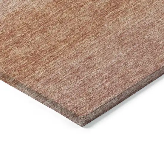 Terra Cotta And Peach Striped Washable Indoor Outdoor Area Rug Photo 3