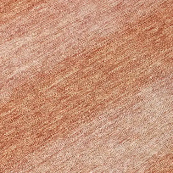 Terra Cotta And Peach Striped Washable Indoor Outdoor Area Rug Photo 7