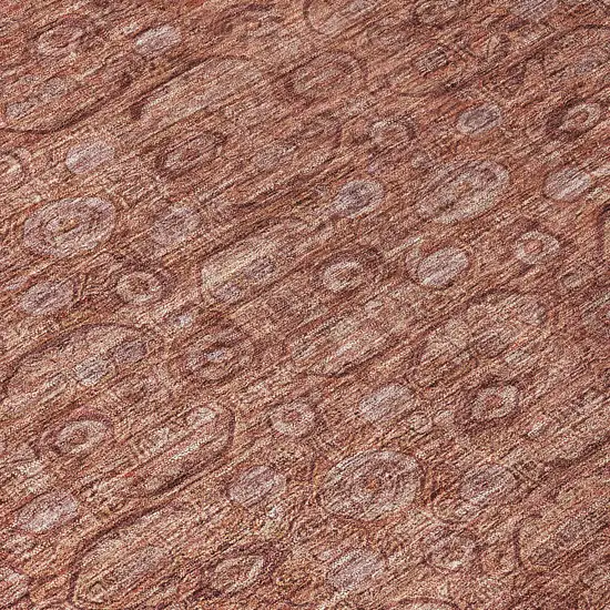 Terra Cotta And Rust Floral Washable Indoor Outdoor Area Rug Photo 8