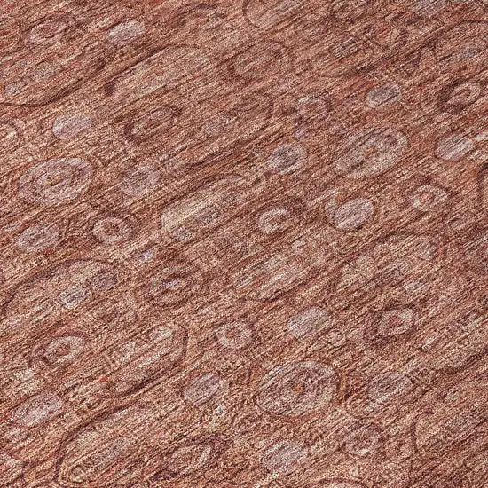 Terra Cotta And Rust Floral Washable Indoor Outdoor Area Rug Photo 9