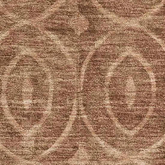 Terra Cotta And Rust Geometric Washable Area Rug With UV Protection Photo 3