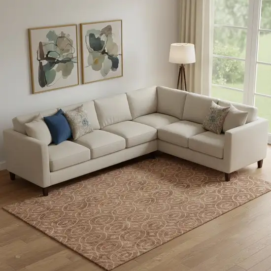 Terra Cotta And Rust Geometric Washable Area Rug With UV Protection Photo 2