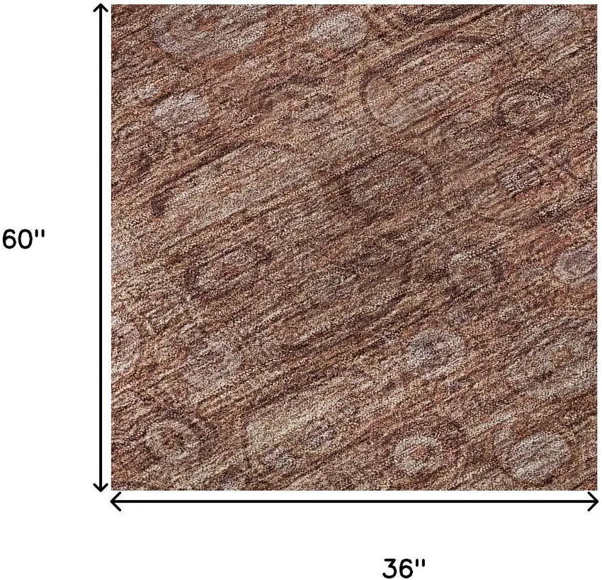 Terra Cotta And Rust Oriental Washable Area Rug With UV Protection Photo 9