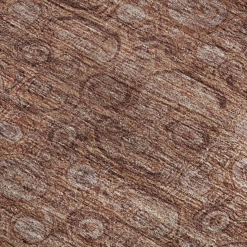 Terra Cotta And Rust Oriental Washable Area Rug With UV Protection Photo 2