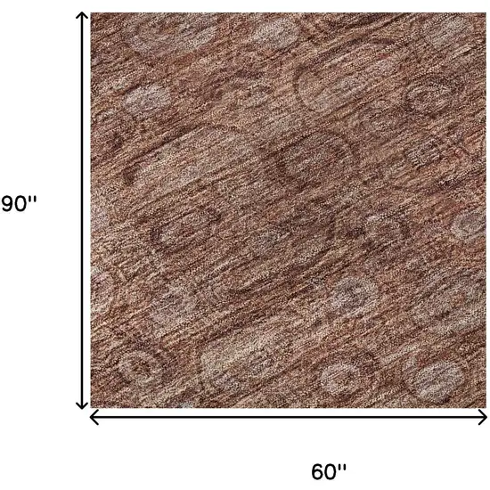 Terra Cotta And Rust Oriental Washable Area Rug With UV Protection Photo 9