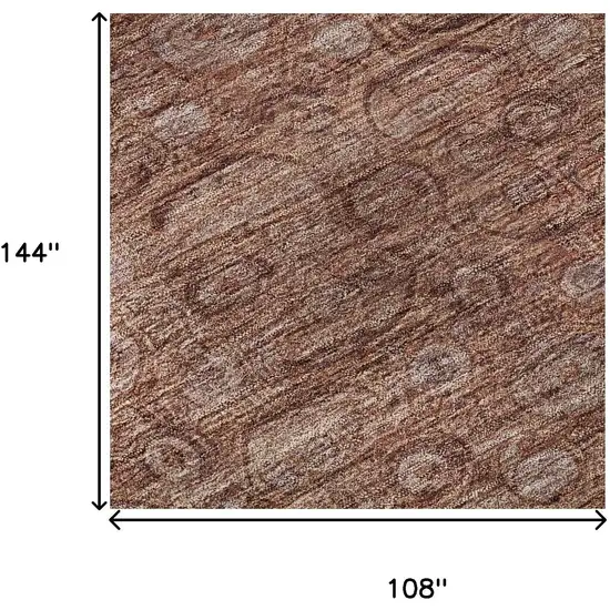 Terra Cotta And Rust Oriental Washable Area Rug With UV Protection Photo 9