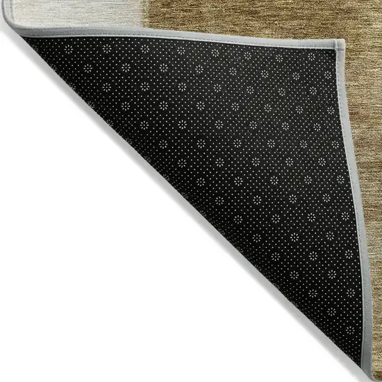 Terra Cotta Beige And Brown Geometric Washable Indoor Outdoor Area Rug Photo 4