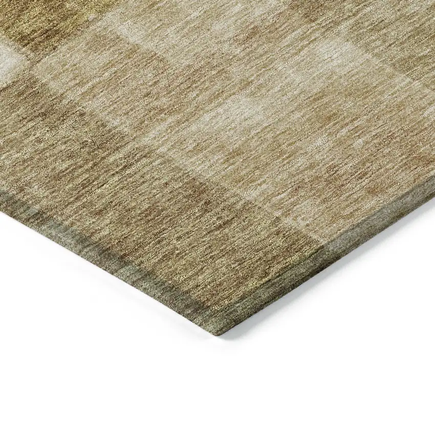 Terra Cotta Beige And Brown Geometric Washable Indoor Outdoor Area Rug Photo 5