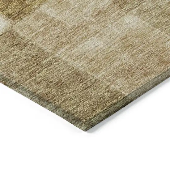 Terra Cotta Beige And Brown Geometric Washable Indoor Outdoor Area Rug Photo 5